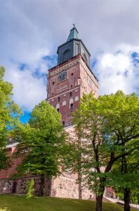 brick tower of Turku Cathedral, Finland